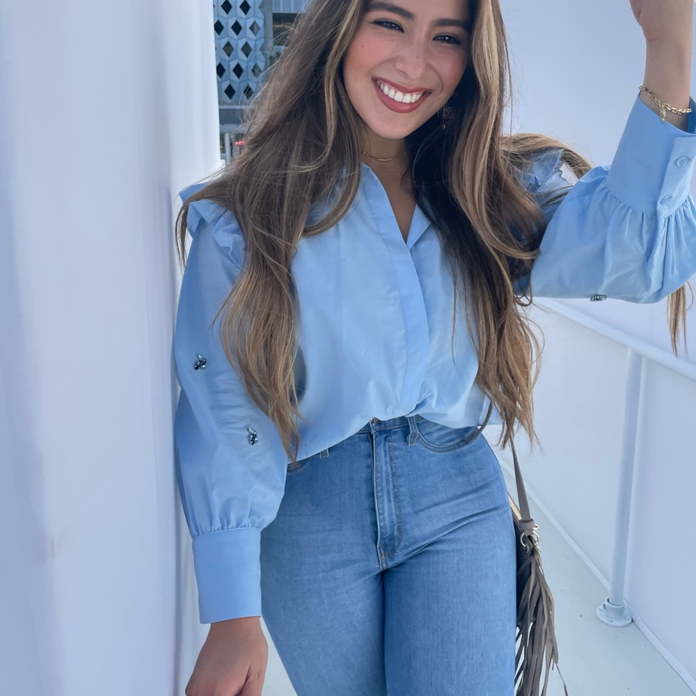 Baby blue elephant blouse